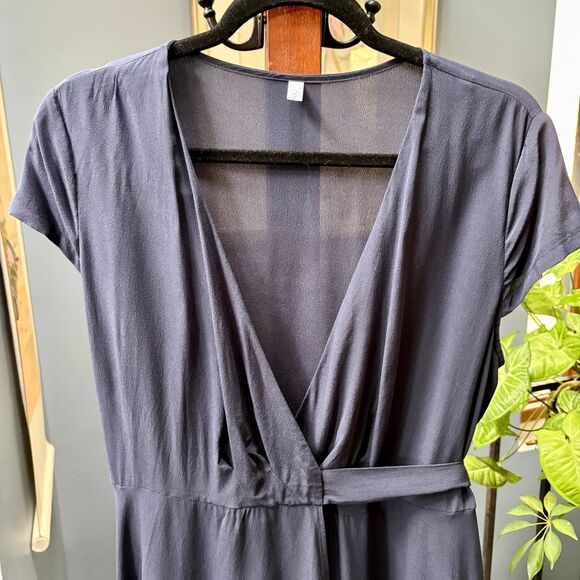 LILYSILK Figure Flattering 100% Silk Wrap Dress in Navy size XL US 14-16 - Picture 6 of 13